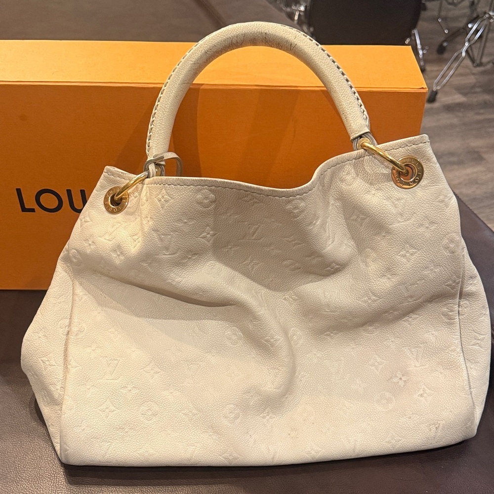 Louis Vuitton Cream Embossed Monogram Shoulder Bag